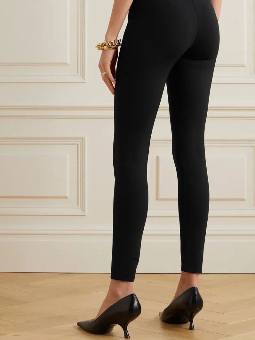 The Row Black Back Seam Leggings